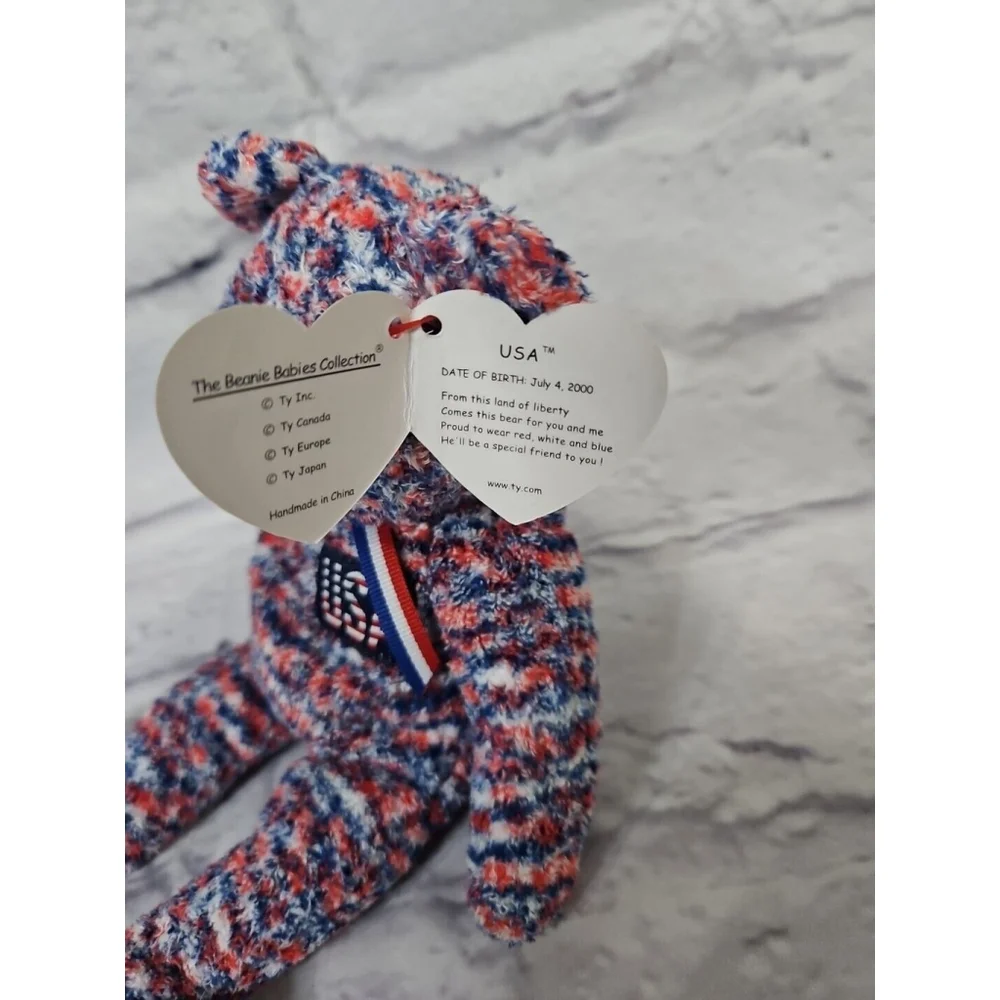 TY Beanie Baby USA America Bear Retired